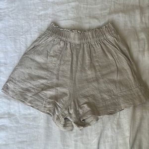 Abercrombie & Fitch XXS  high waist beige linen blend  shorts